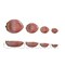Hello Honey Hand-Painted Stoneware Strawberry Shaped Nesting Bowls, Pink and Green